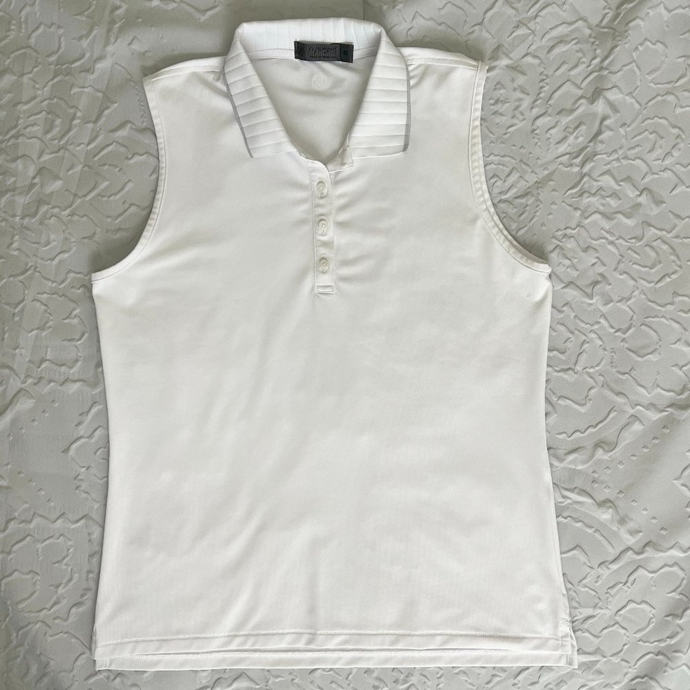 G/Fore Sleeveless White Polo Golf Size M